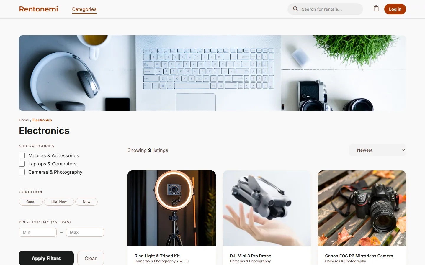 Rentonemi — Category browsing