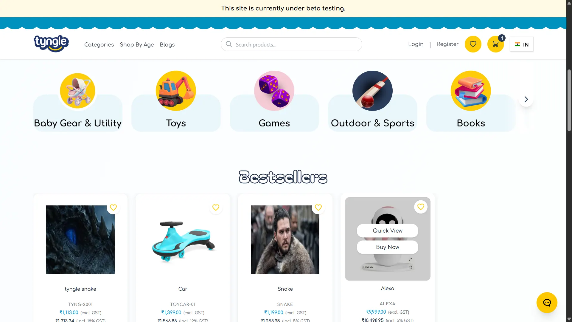 Tyngle — Shop page