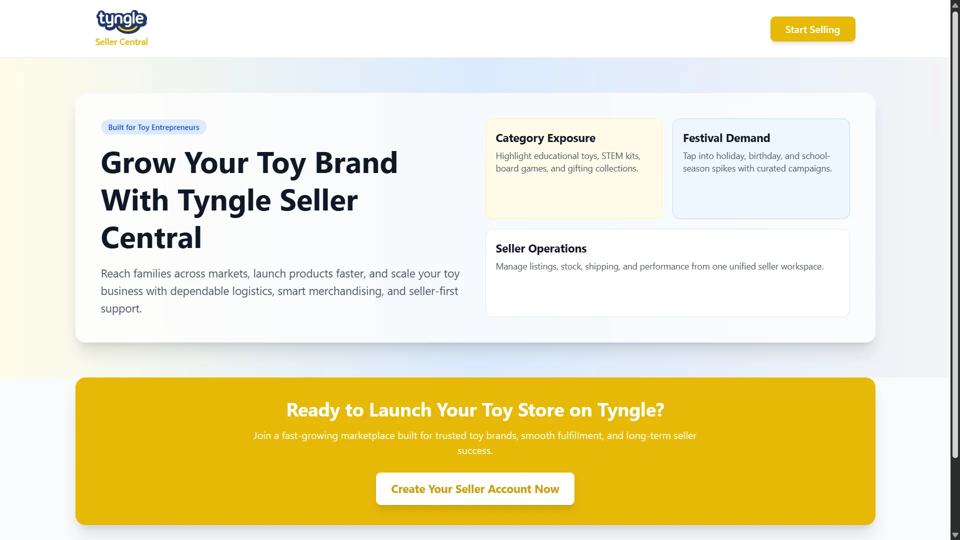 Tyngle — Seller dashboard