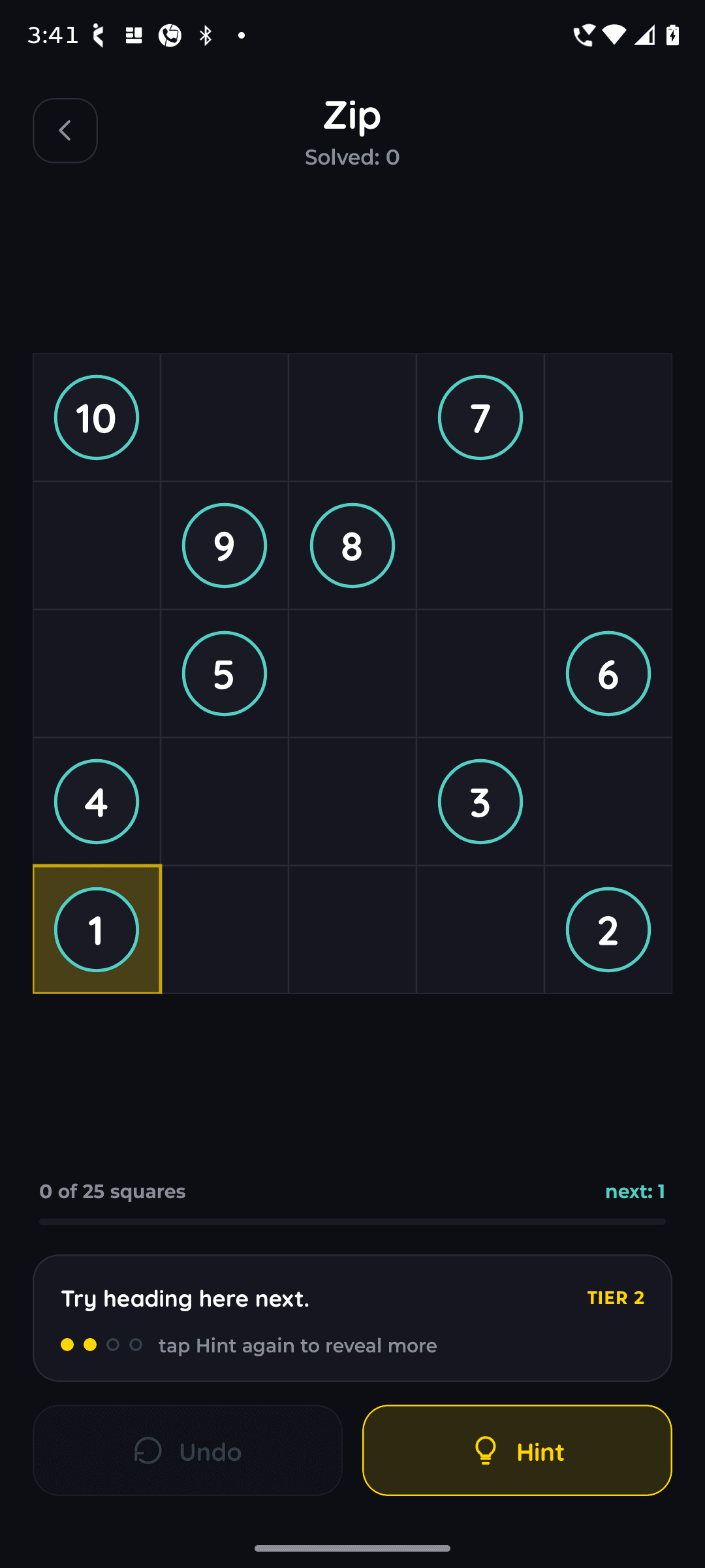 Zip — Tiered hints