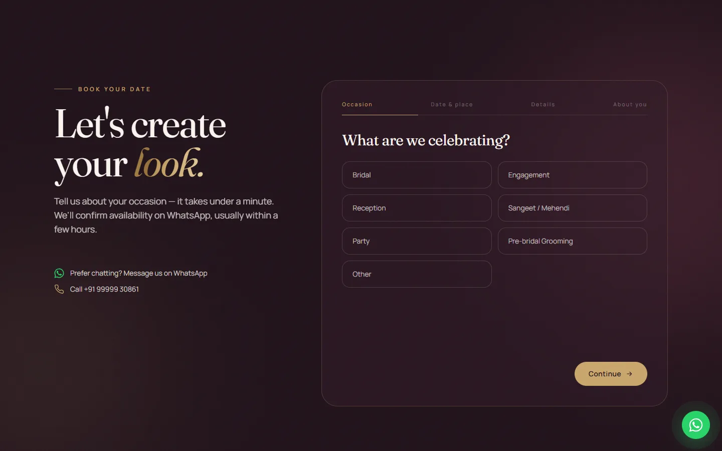 Elegance by Dolly — Booking form